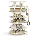 VASAGLE 7-Tier Shoe Rack, Rotating Shoe Rack Tower, Shoe Closet Organizer, Shoe Shelf, 28-35 Pairs, 23.6 x 23.6 x 47.2 Inches