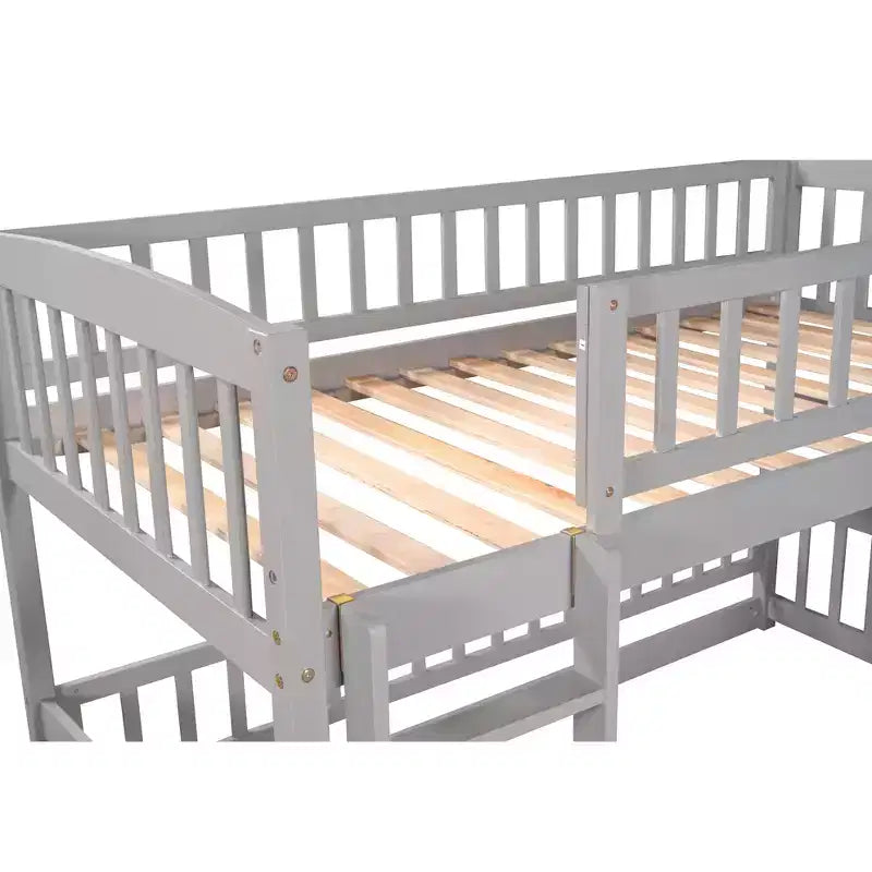 Lit superposé bas au design polyvalent avec échelle intégrée et toboggan