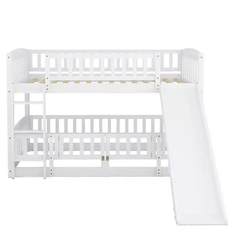Lit superposé bas au design polyvalent avec échelle intégrée et toboggan