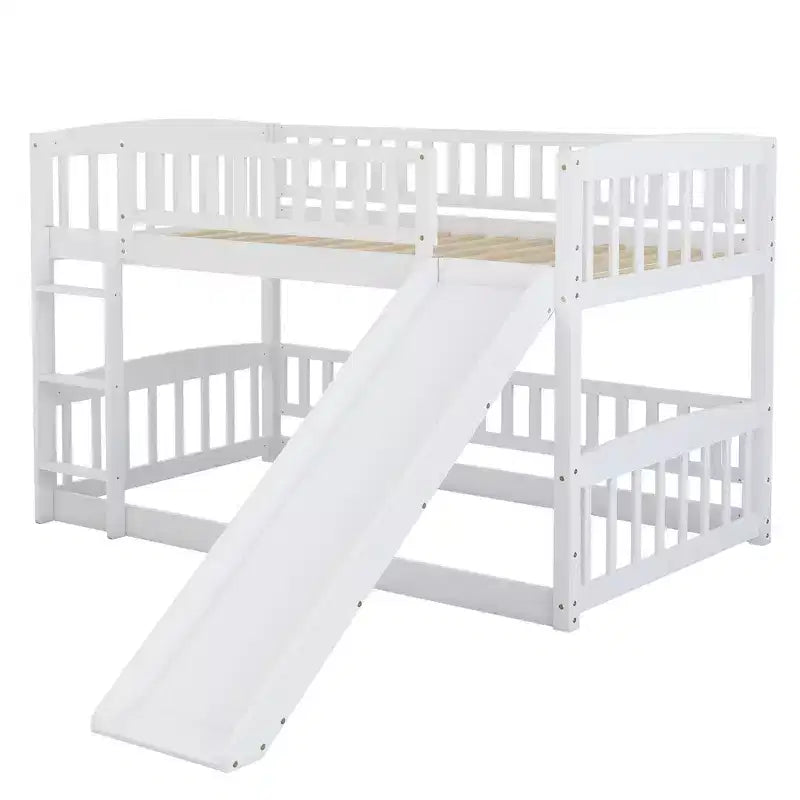 Lit superposé bas au design polyvalent avec échelle intégrée et toboggan