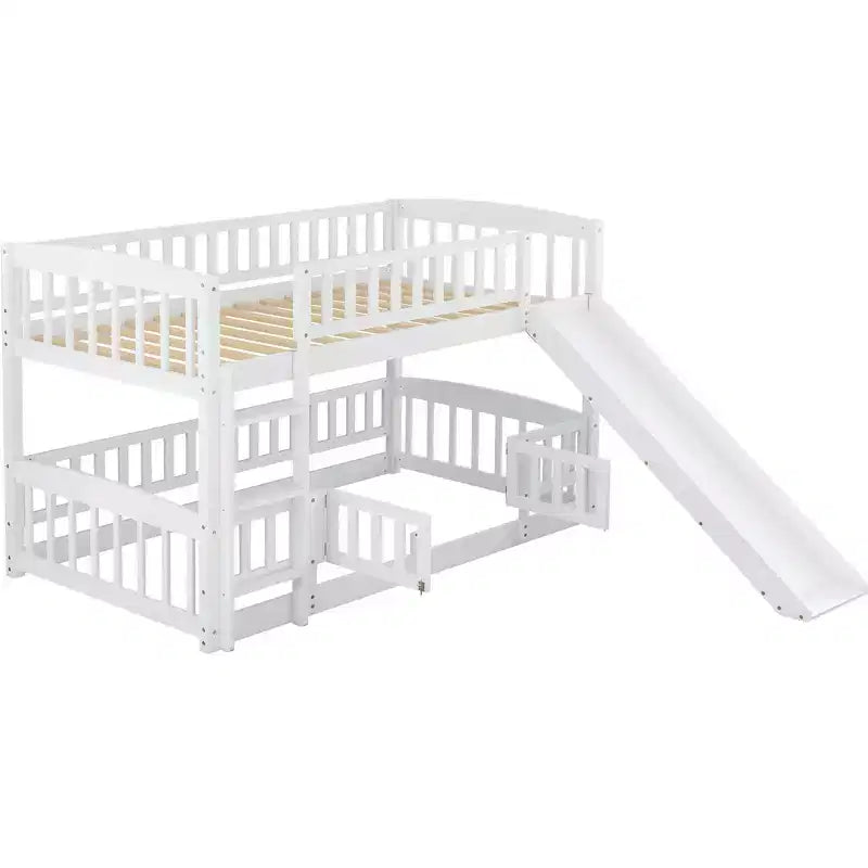 Lit superposé bas au design polyvalent avec échelle intégrée et toboggan