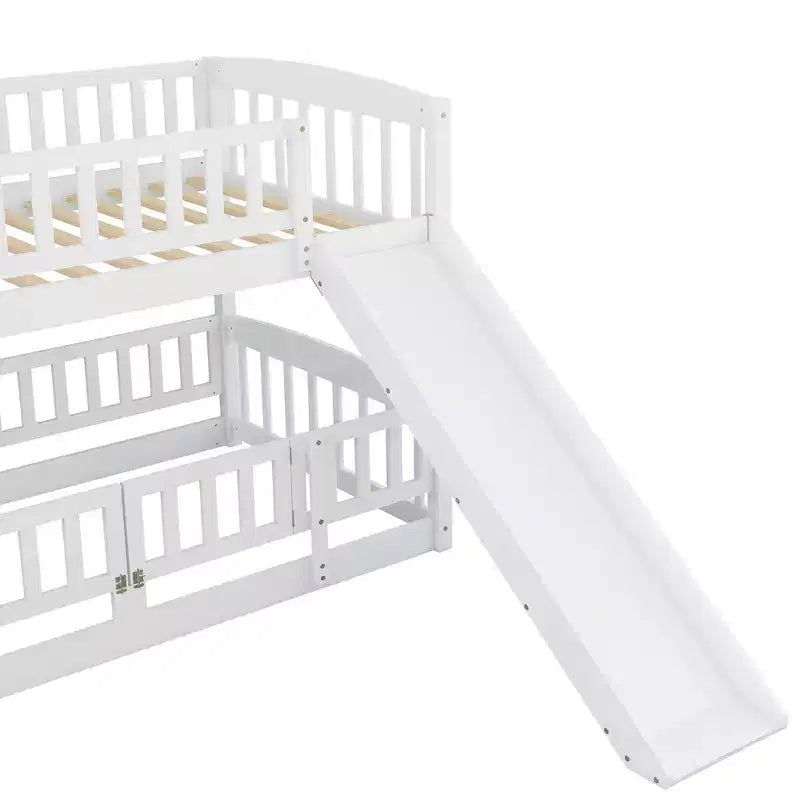 Lit superposé bas au design polyvalent avec échelle intégrée et toboggan