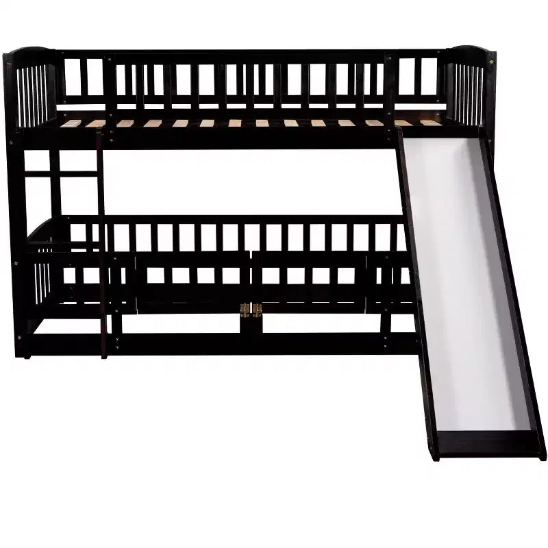 Lit superposé bas au design polyvalent avec échelle intégrée et toboggan