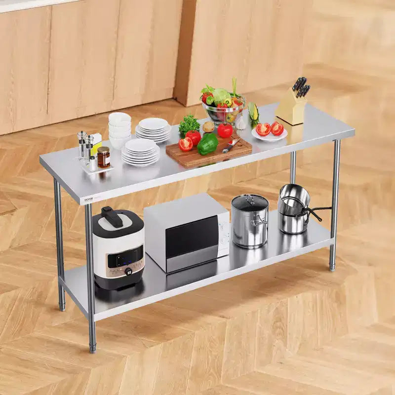 Table de préparation en acier inoxydable, capacité de charge de 399 kg
