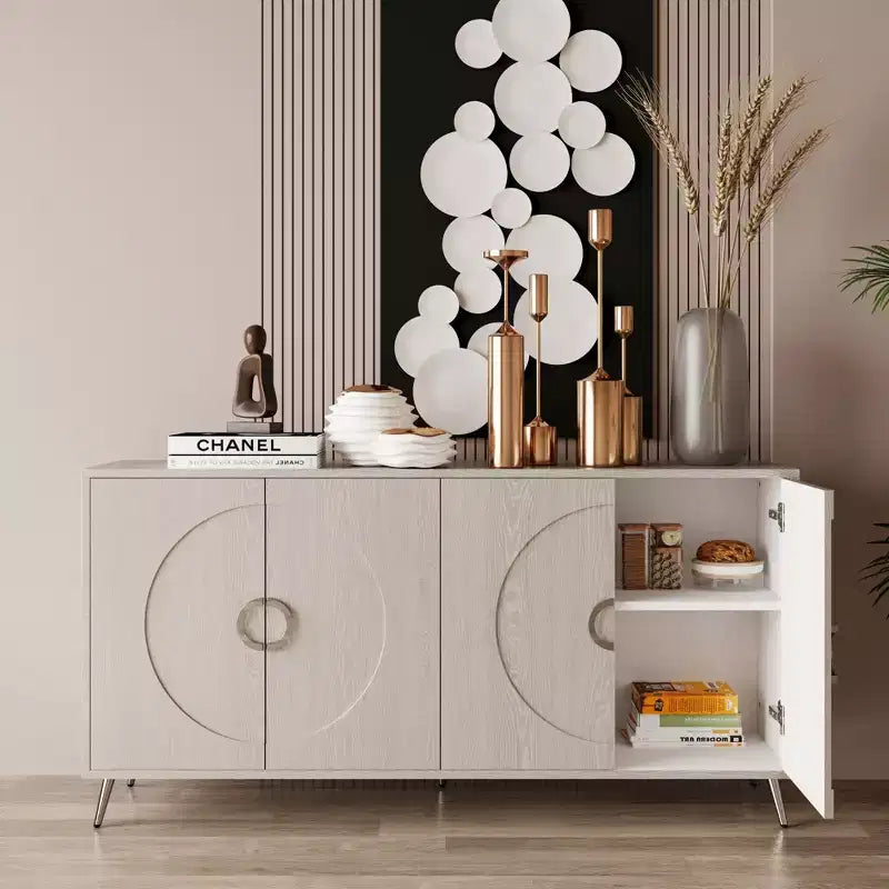 Bahut / Buffet / Enfilade 4 portes laqué moderne en bois