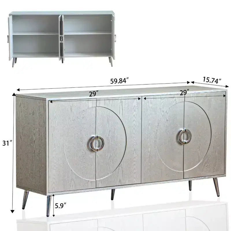 Bahut / Buffet / Enfilade 4 portes laqué moderne en bois