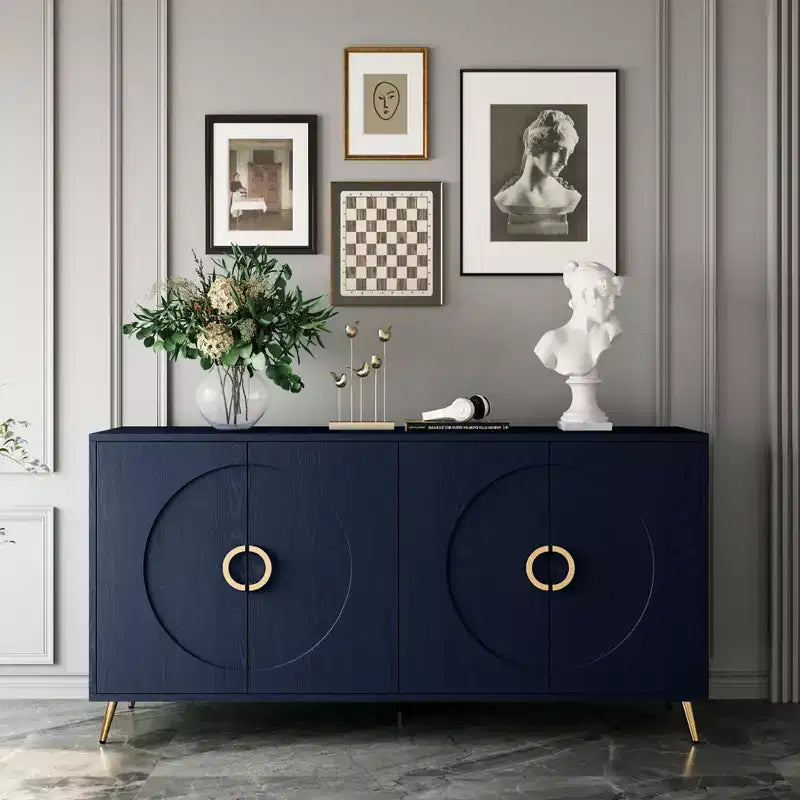 Bahut / Buffet / Enfilade 4 portes laqué moderne en bois