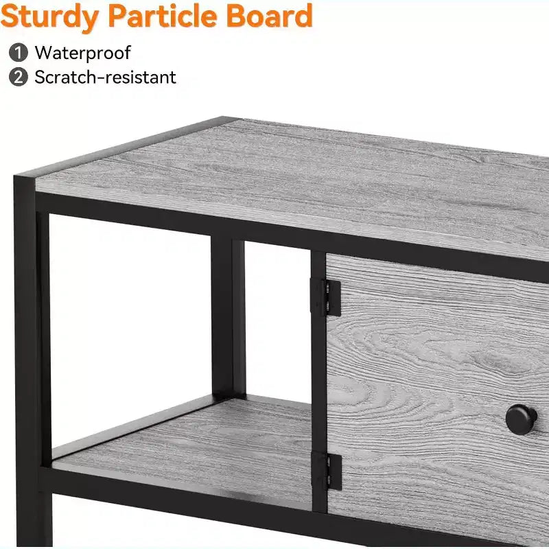 Meuble TV de style rustique marron de 65 pouces, meuble de rangement de style ferme