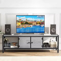 Rustic Brown 65 Inch TV Stand, Farmhouse Style Cabinet with Storage for TVs up to 75 Inch, Ideal for Living Room