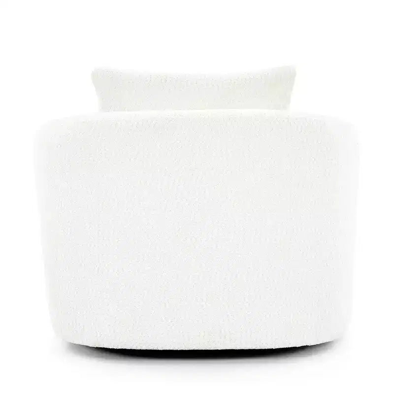 Fauteuil baril pivotant rembourré avec oreiller