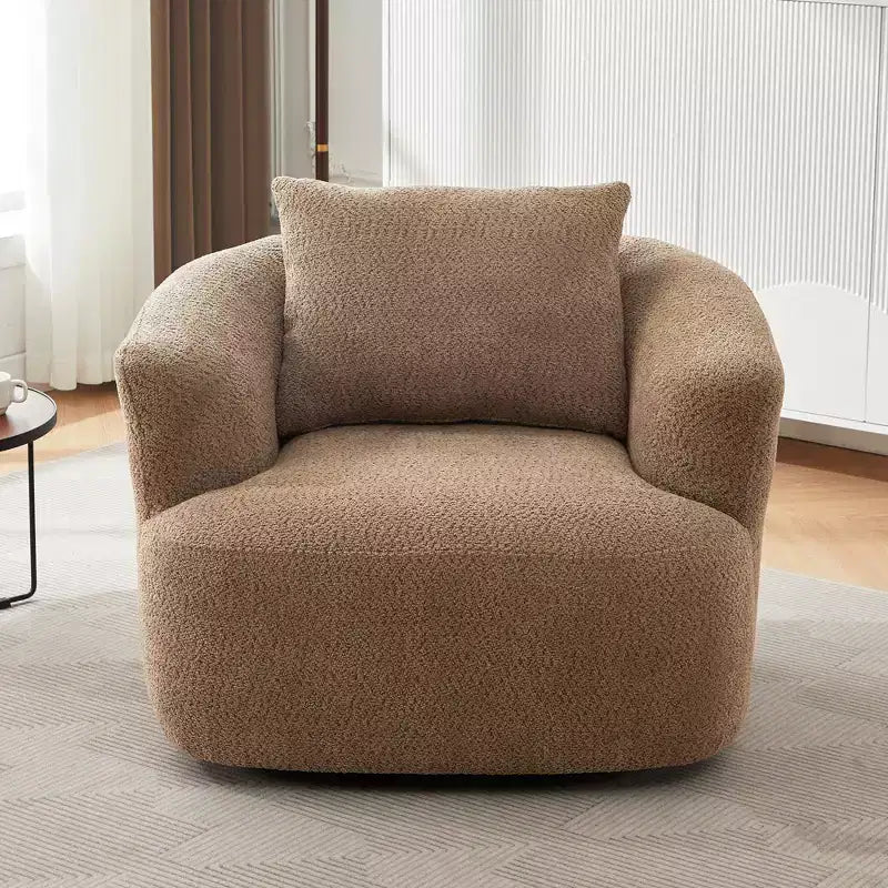 Fauteuil baril pivotant rembourré avec oreiller