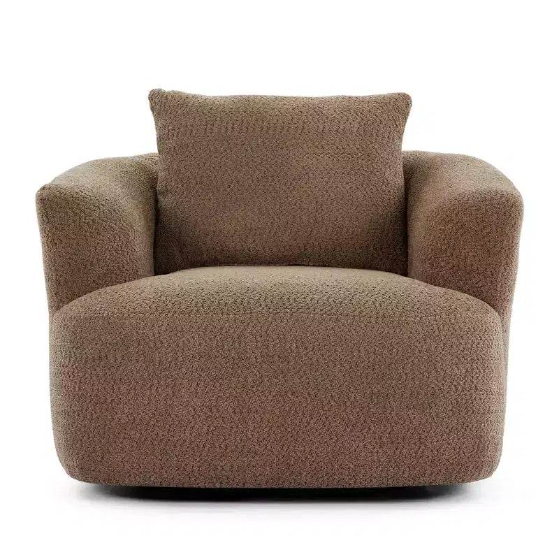 Fauteuil baril pivotant rembourré avec oreiller