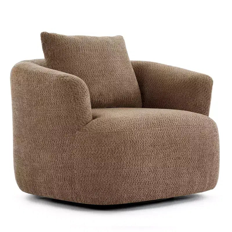 Fauteuil baril pivotant rembourré avec oreiller