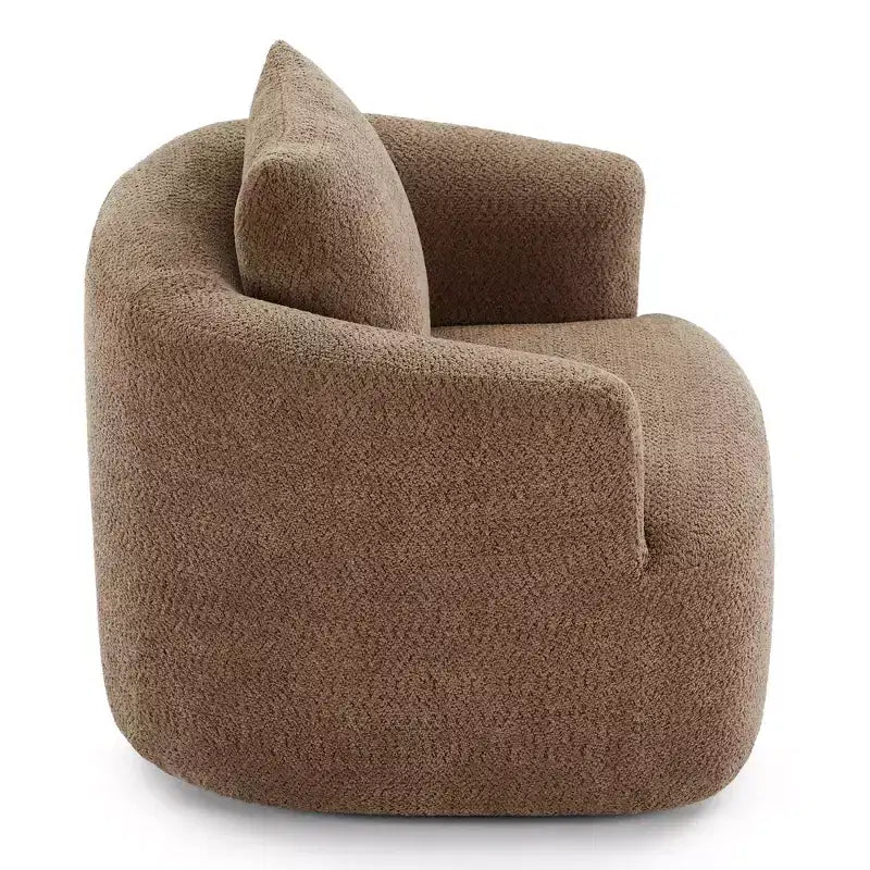 Fauteuil baril pivotant rembourré avec oreiller