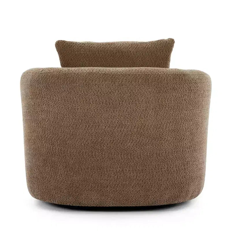 Fauteuil baril pivotant rembourré avec oreiller