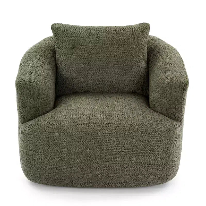 Fauteuil baril pivotant rembourré avec oreiller