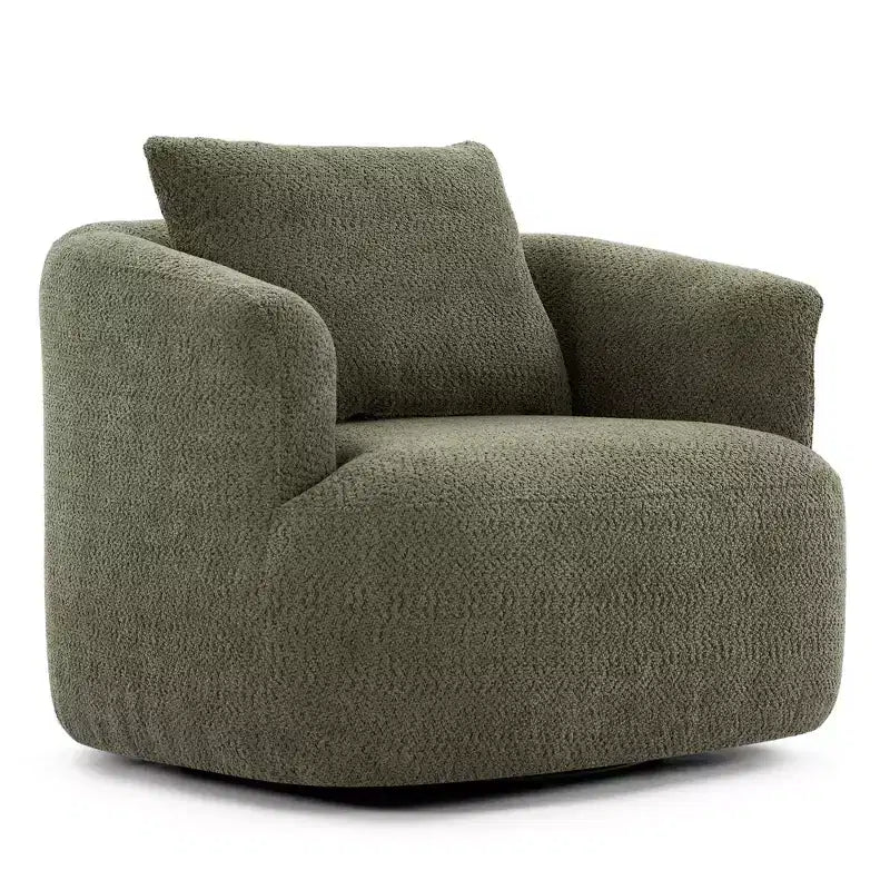 Fauteuil baril pivotant rembourré avec oreiller