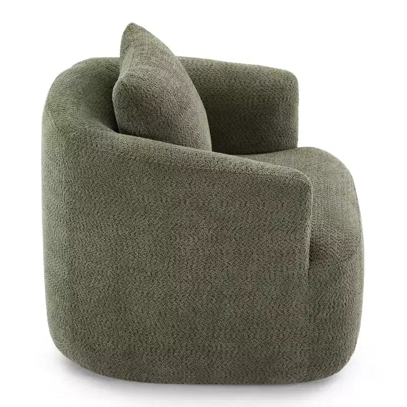 Fauteuil baril pivotant rembourré avec oreiller