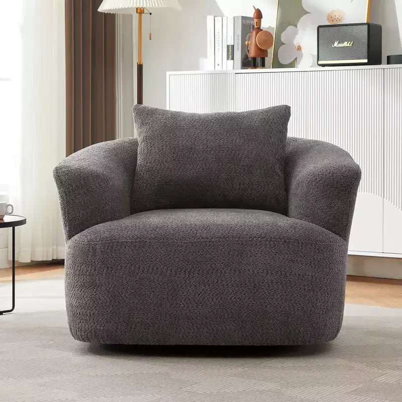 Fauteuil baril pivotant rembourré avec oreiller