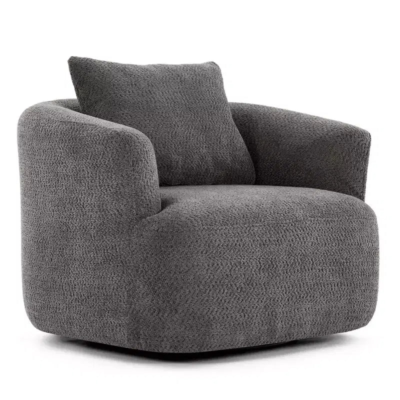Fauteuil baril pivotant rembourré avec oreiller