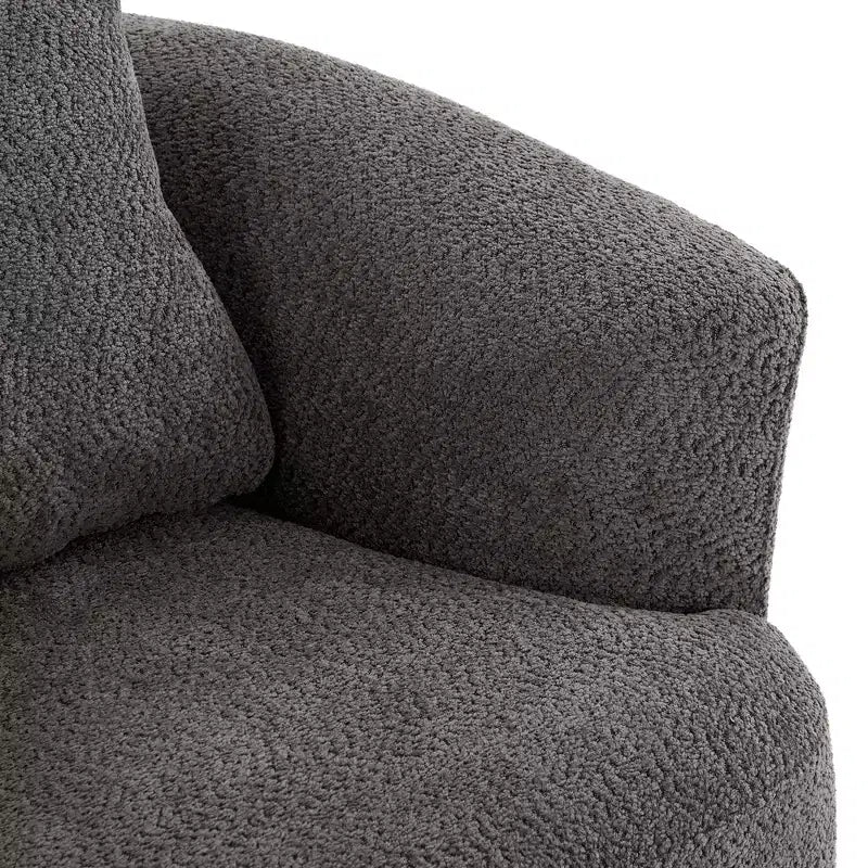 Fauteuil baril pivotant rembourré avec oreiller