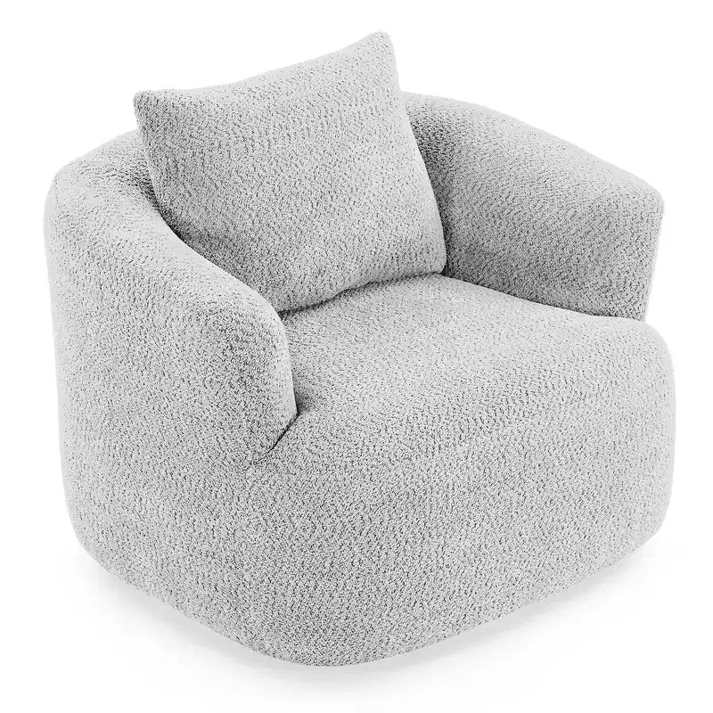 Fauteuil baril pivotant rembourré avec oreiller