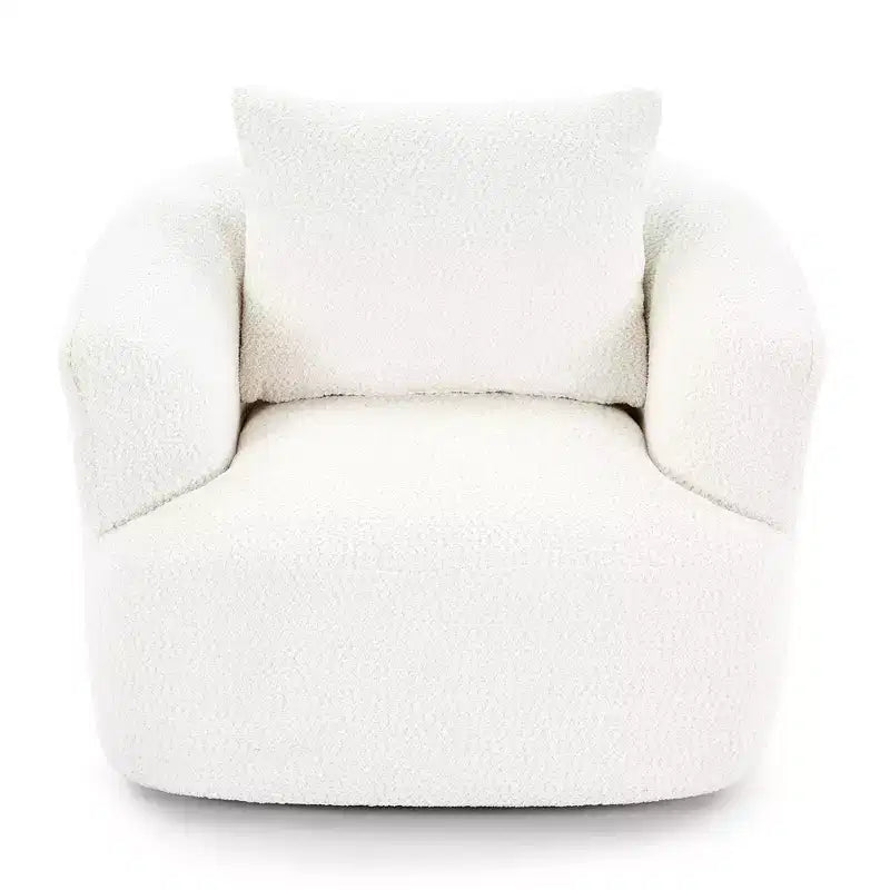Fauteuil baril pivotant rembourré avec oreiller