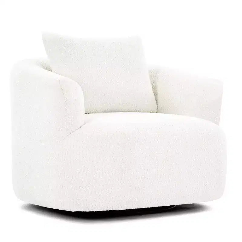 Fauteuil baril pivotant rembourré avec oreiller