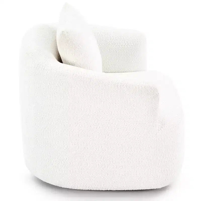 Fauteuil baril pivotant rembourré avec oreiller