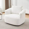 Whisen 38.2 Upholstered Swivel Barrel Chair with Pillow