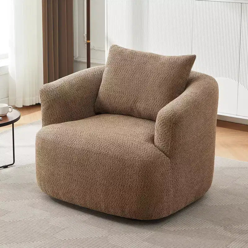 Fauteuil baril pivotant rembourré avec oreiller