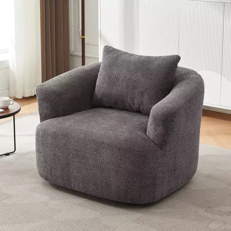 Fauteuil baril pivotant rembourré avec oreiller