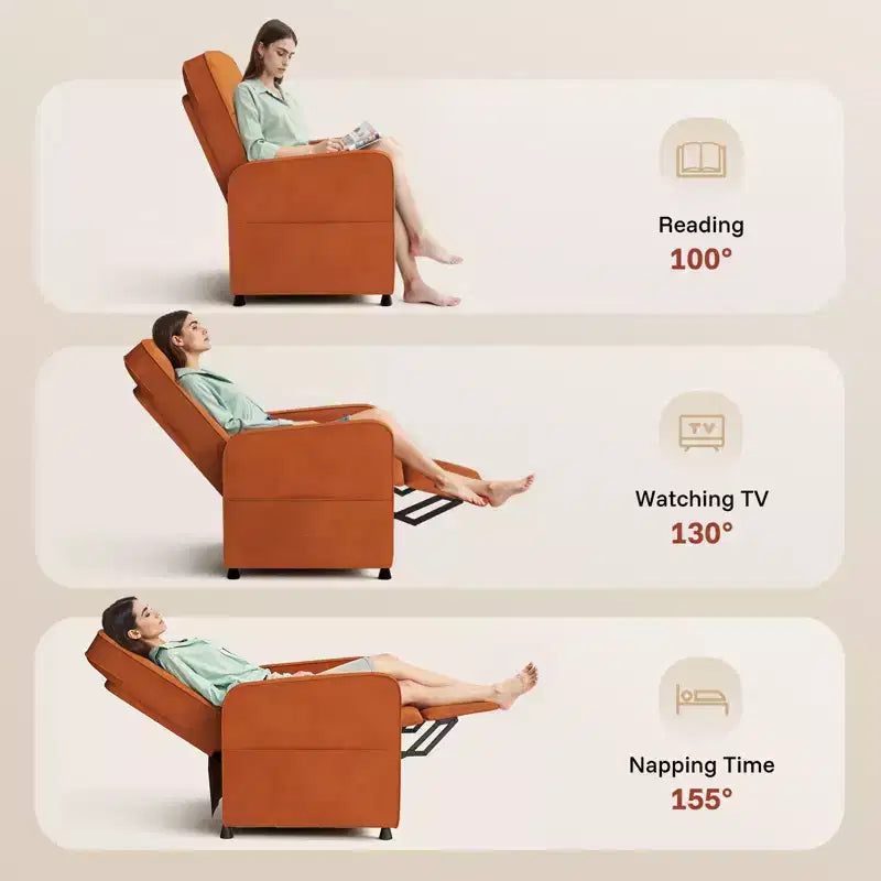 Fauteuil inclinable électrique avec dossier et repose-pieds réglables, Canapé inclinable rembourré