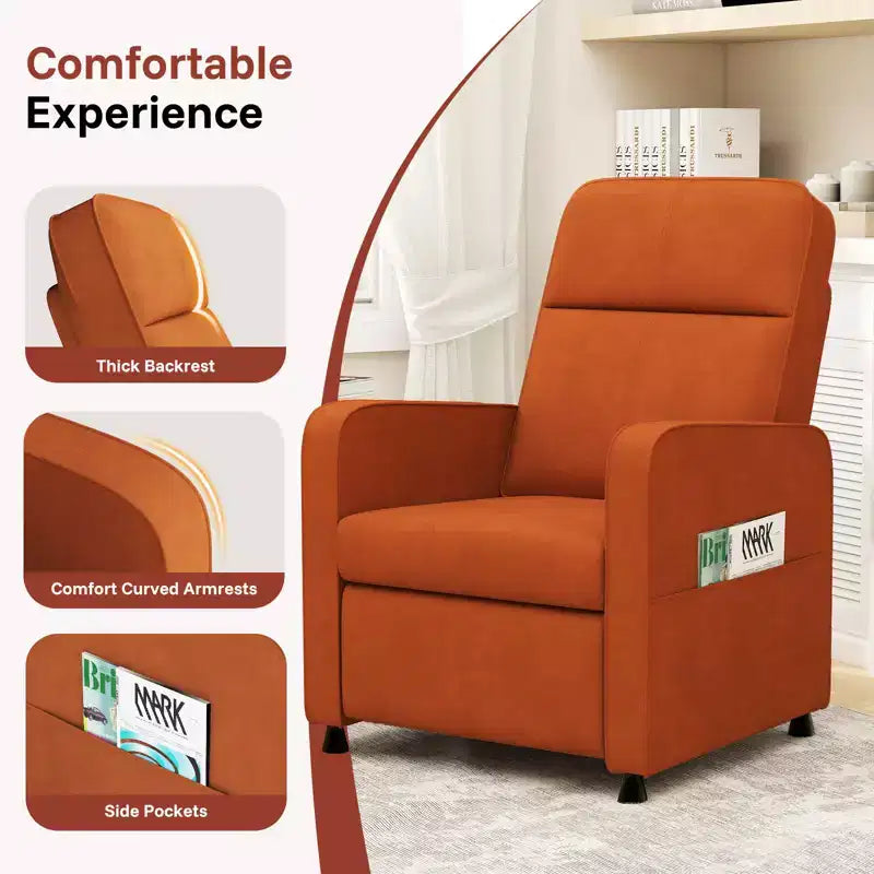 Fauteuil inclinable électrique avec dossier et repose-pieds réglables, Canapé inclinable rembourré
