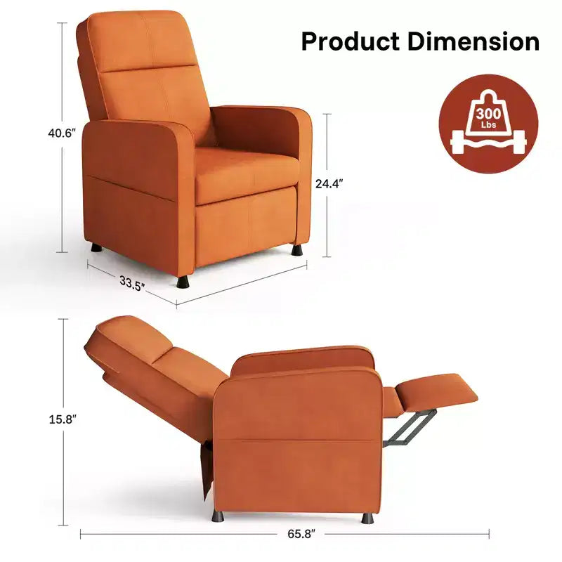 Fauteuil inclinable électrique avec dossier et repose-pieds réglables, Canapé inclinable rembourré