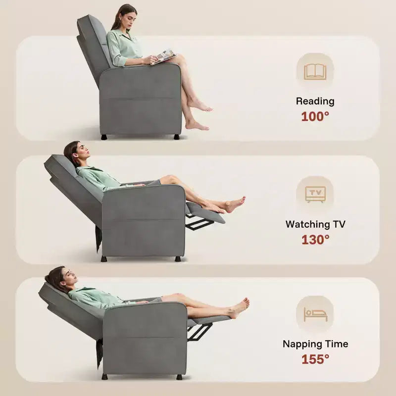 Fauteuil inclinable électrique avec dossier et repose-pieds réglables, Canapé inclinable rembourré