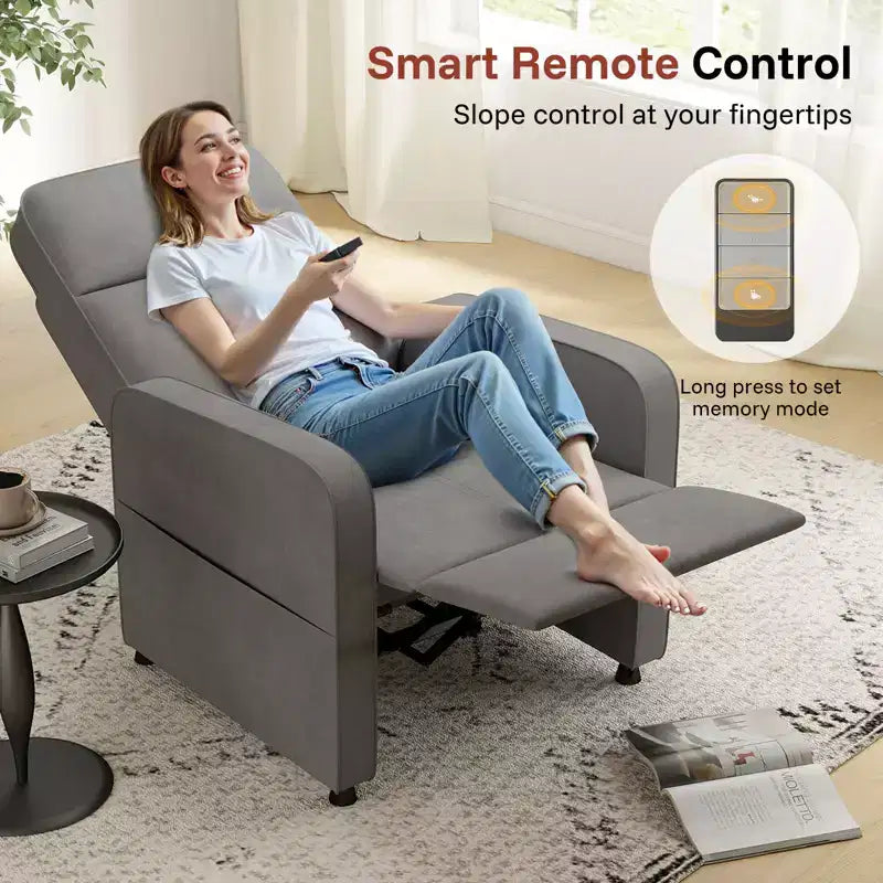 Fauteuil inclinable électrique avec dossier et repose-pieds réglables, Canapé inclinable rembourré