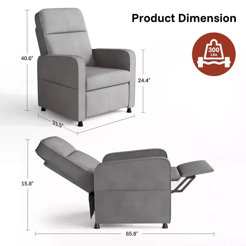 Fauteuil inclinable électrique avec dossier et repose-pieds réglables, Canapé inclinable rembourré