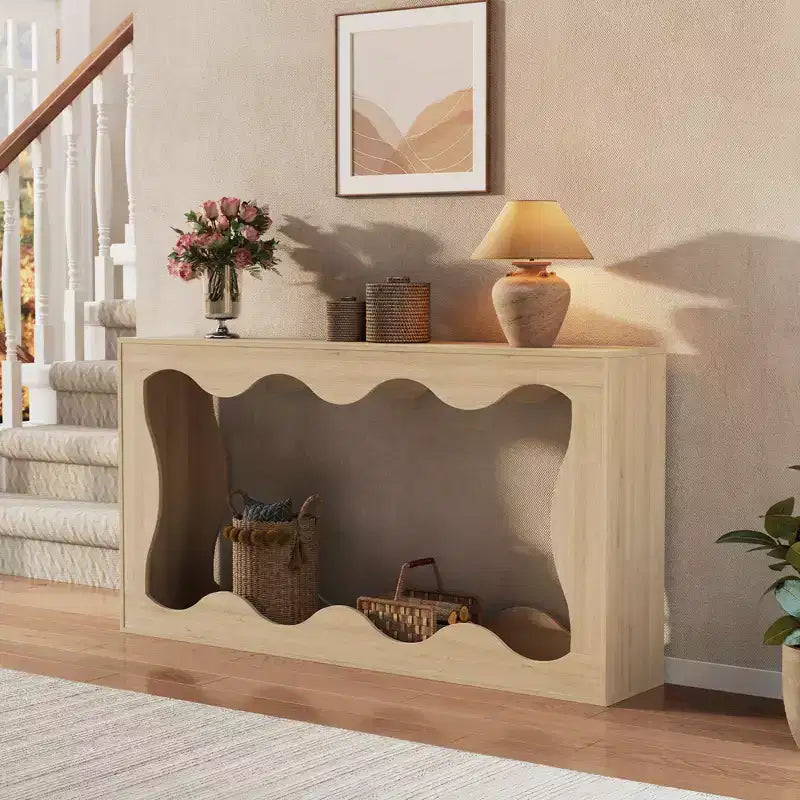 63 Long Farmhouse Console Table with Storage, Narrow Entryway Sofa Table for Hallway, Foyer, Wooden Industrial Accent Table,Sturdy Entry Table Stand