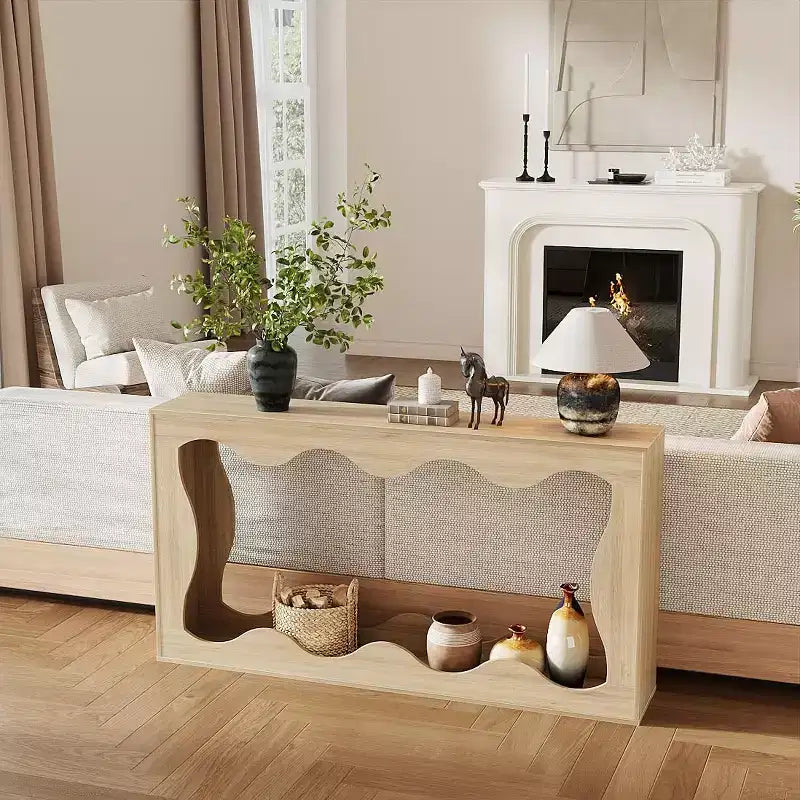 63 Long Farmhouse Console Table with Storage, Narrow Entryway Sofa Table for Hallway, Foyer, Wooden Industrial Accent Table,Sturdy Entry Table Stand