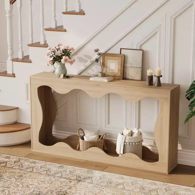 63 Long Farmhouse Console Table with Storage, Narrow Entryway Sofa Table for Hallway, Foyer, Wooden Industrial Accent Table,Sturdy Entry Table Stand
