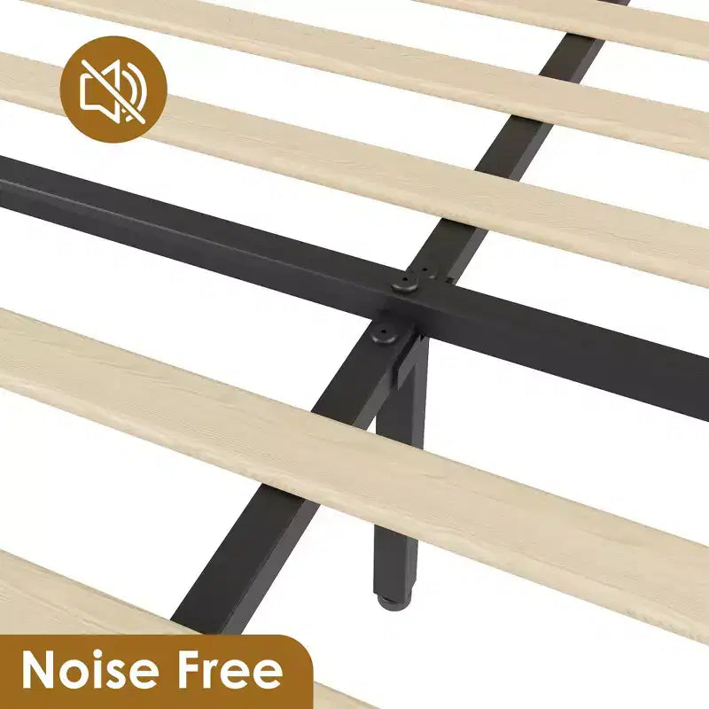 Natural Rattan Platform Bed Frame with 2 Storage Drawers, Easy to Assemble, Sturdy Wooden Slat Support, Noiseless, No Spring Mattress Required