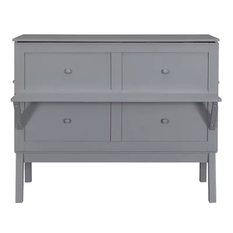Full/Queen Murphy Bed, Murphy Cabinet Bed with USB Port and Removable Shelves on Each Side for Small Spaces