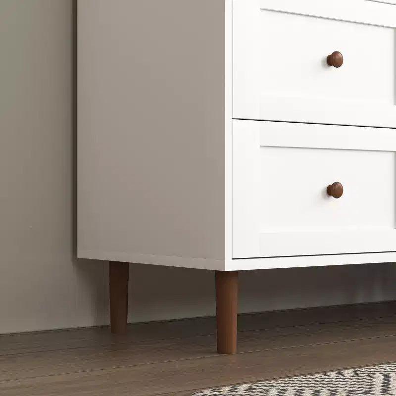 GDFStudio Eira 34 Modern Tall Storage Cabinet with 6 Drawers, 2 Glass Doors, and Adjustable Shelves
