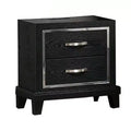 Royal Hampton with Charging Station, 2 Drawers, Black Rubberwood 24 Inch