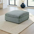 Royal Hampton Cocktail Ottoman, Sage Green Corduroy, Modular Square 39 Inch