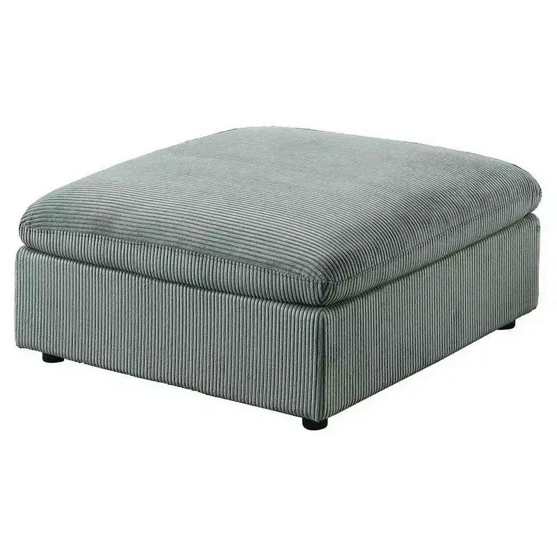Royal Hampton Cocktail Ottoman, Sage Green Corduroy, Modular Square 39 Inch