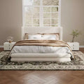 Christopher Knight Home Brock Upholstered Bed With Boucle Thick Wingback Headboard