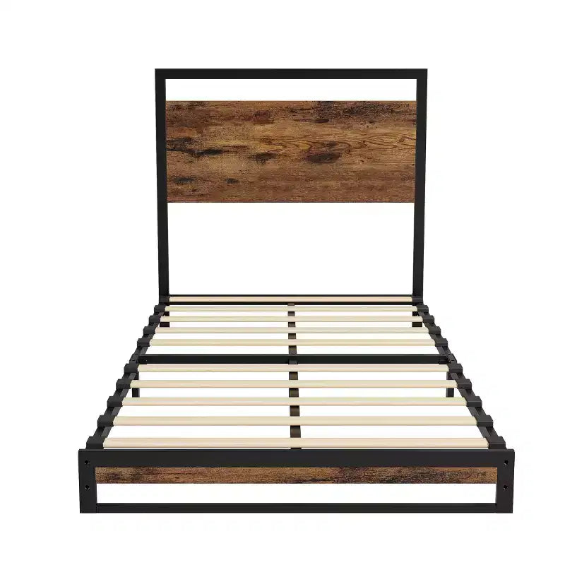 COZONY Wood Headboard Footboard Bed Frame, Under Bed Storage 6 Inch High No Box Spring Needed