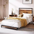 COZONY Wood Headboard Footboard Bed Frame, Under Bed Storage 6 Inch High No Box Spring Needed